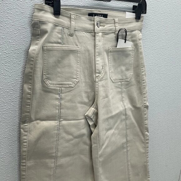 Joseph Ribkoff Women's Embellished Front Jeans Moonstone Beige Size 8 - Picture 3 of 7